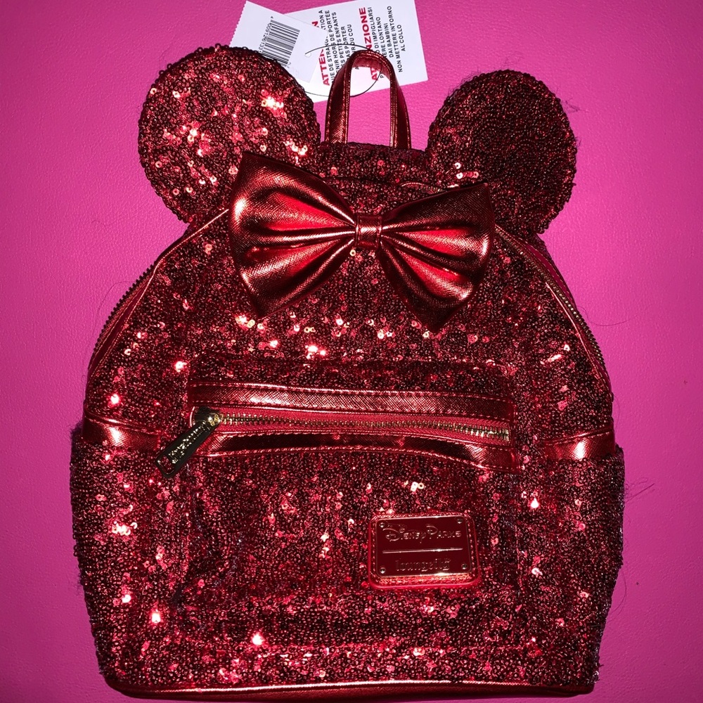 Loungefly Red Minnie Mouse sequin Backpack